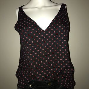 Sold NWT Express Black & Red Flower Sleeveless